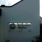 Bankverein Werther, Schild außen - beleuchtet